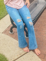 FLARE LEG BUTTON FLY JEANS-Funky Shoes Laurel