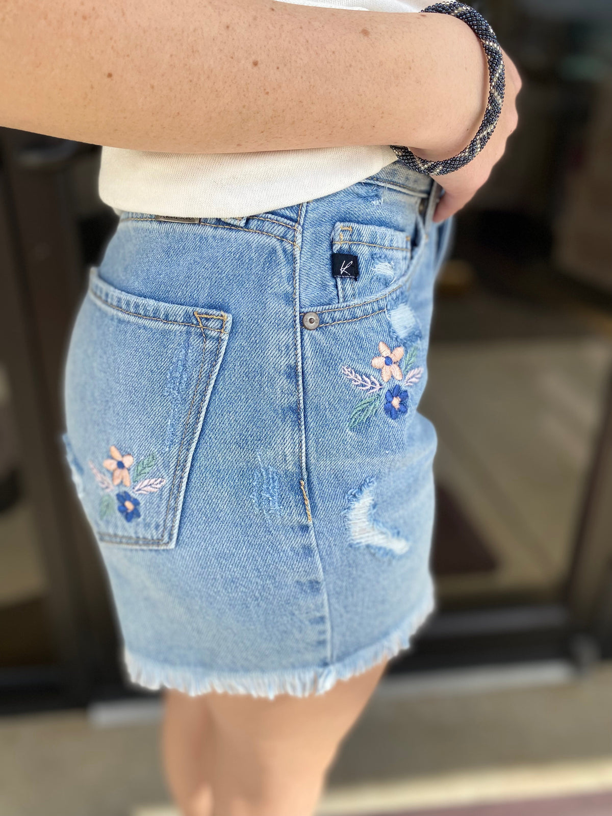 FLOWER POWER DENIM SHORTS