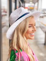 JUST BEACHY STRAW HAT- WHITE-Funky Shoes Laurel