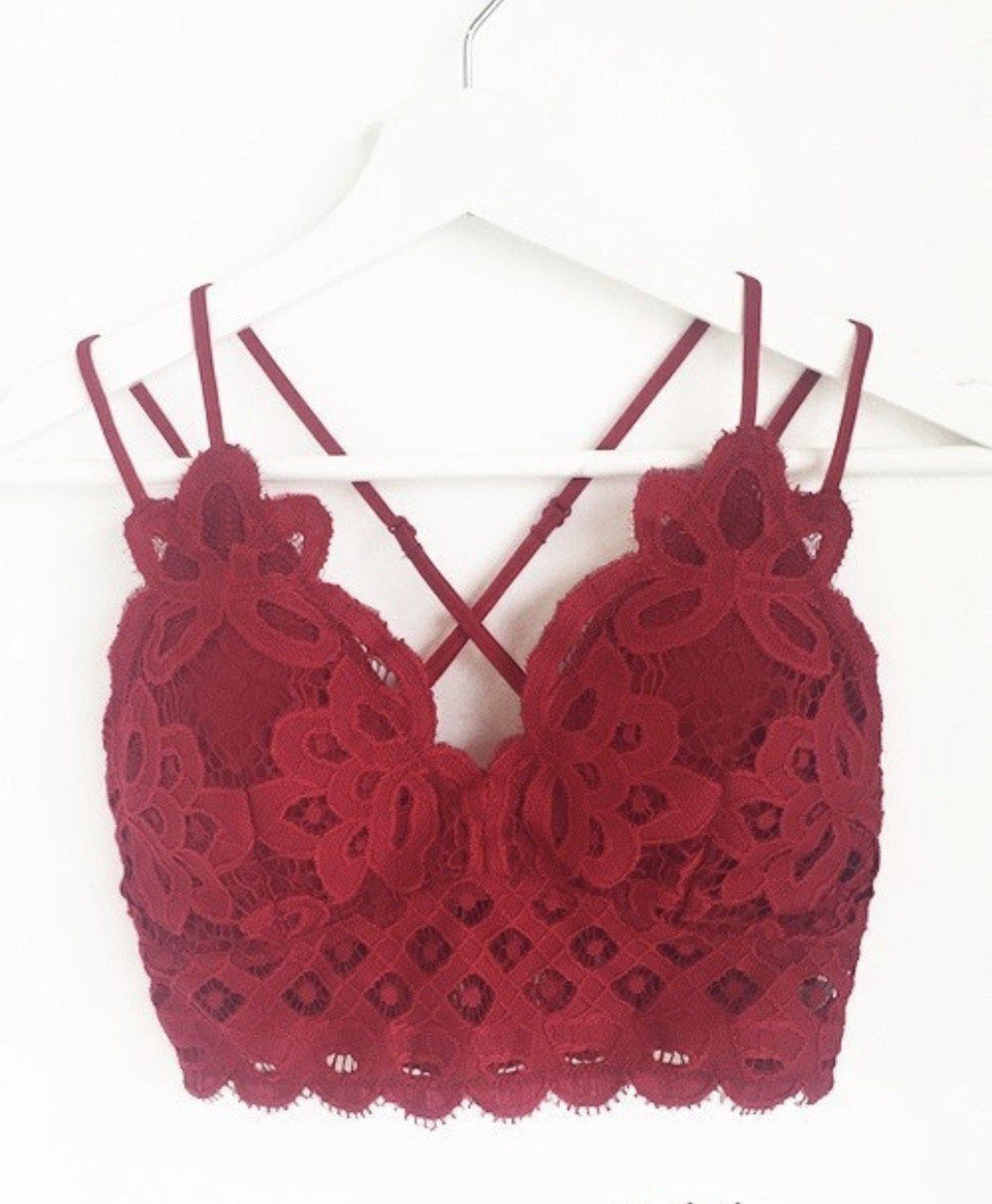 Lace Bralette Racey Red-Funky Shoes Laurel