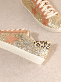 SKYE GLITTER SNEAKERS-LIGHT GOLD