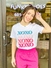 XOXO GRAPHIC TEE-WHITE-Funky Shoes Laurel