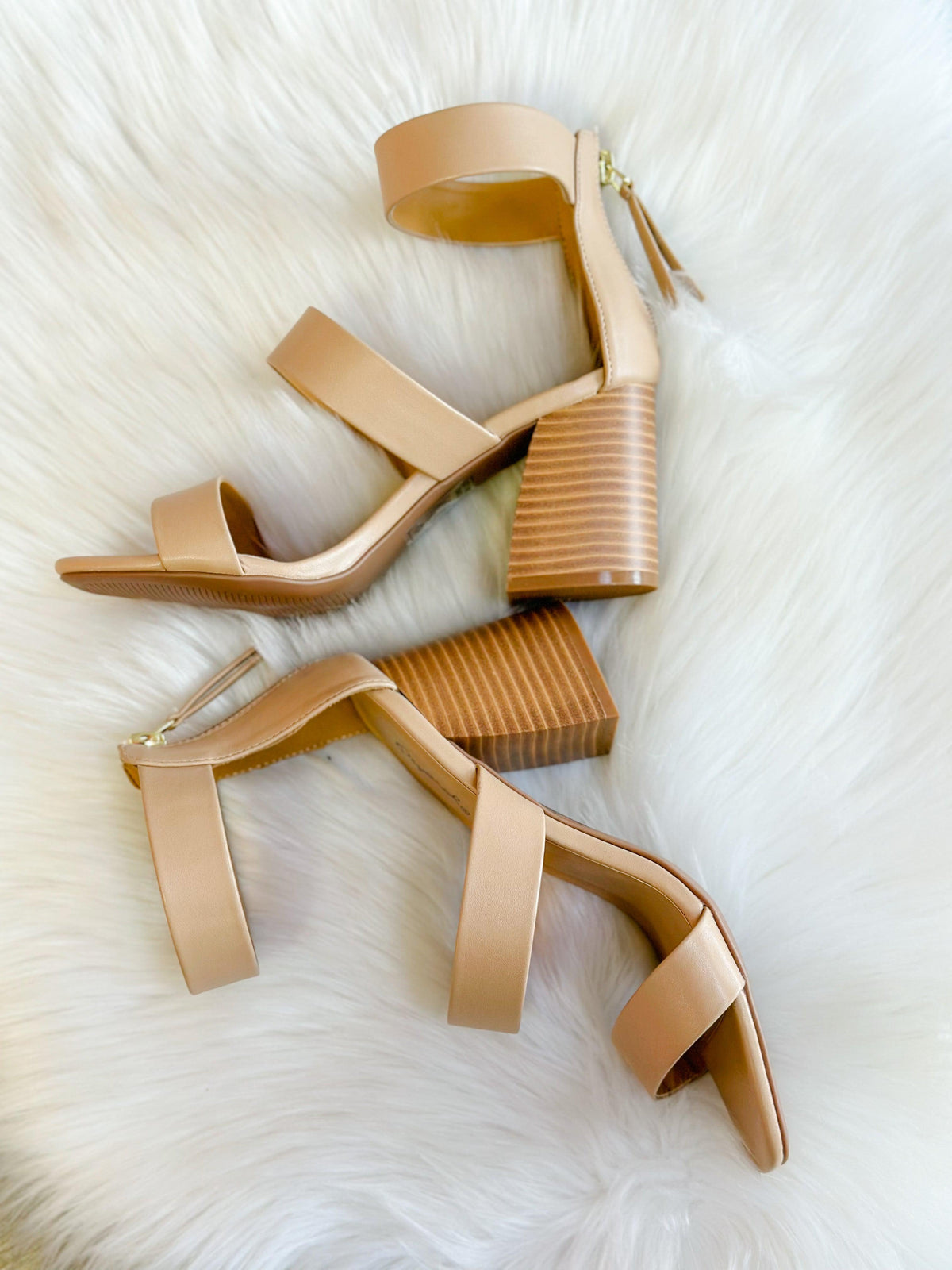 DORI STRAPPY CHUNKY HEEL SANDAL-TAN