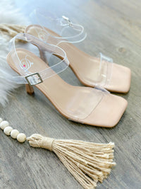 LOVEY CLEAR STRAP HEEL-NUDE