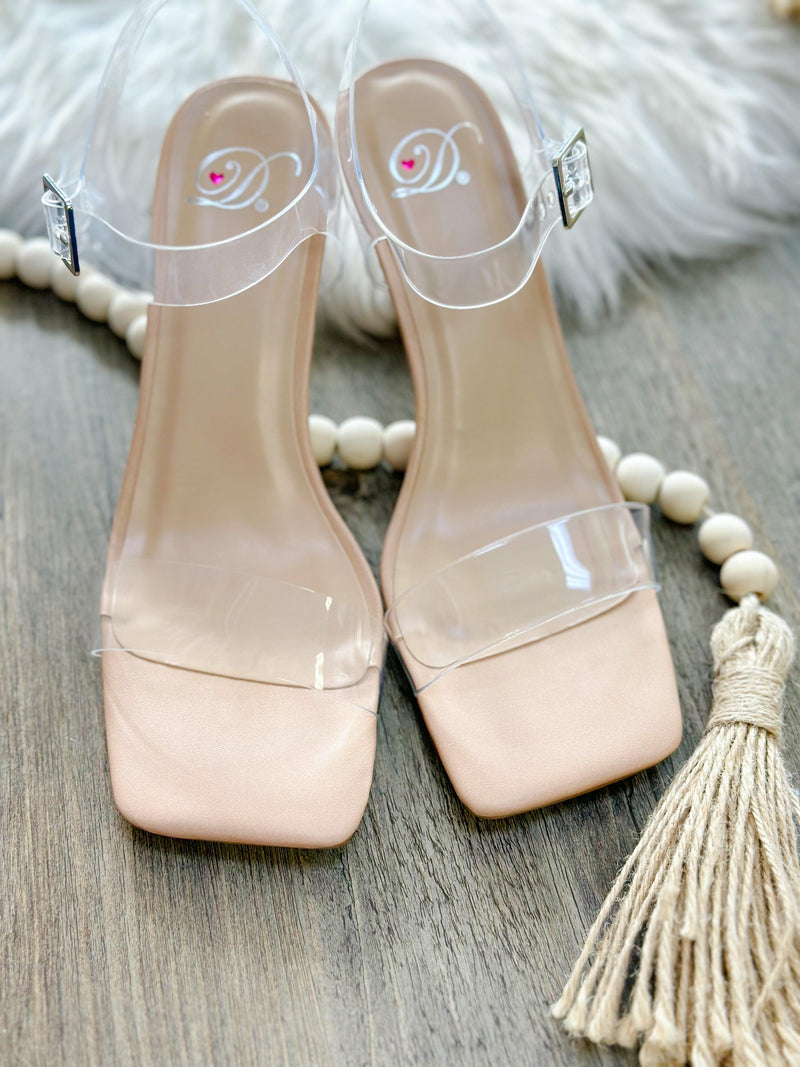 LOVEY CLEAR STRAP HEEL-NUDE